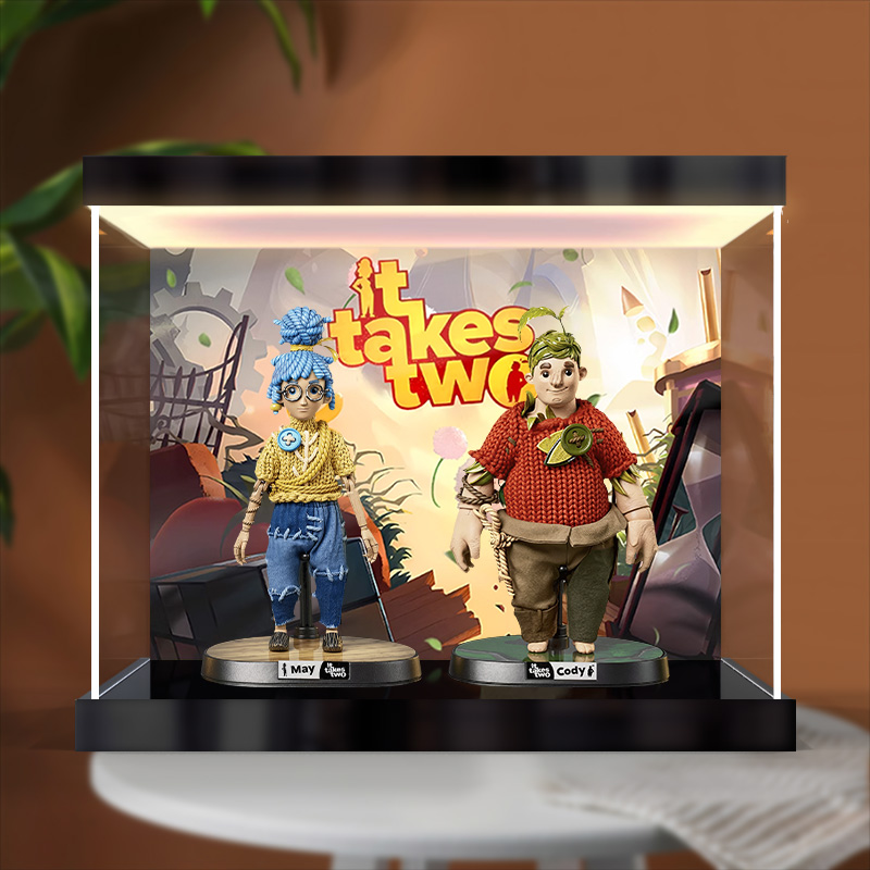 亚克力灯箱展示盒适用共鸣gong 双人成行 潮玩公仔手办模型收纳盒