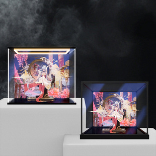 适用洛天依16『木兰辞』Ver 手办模型防尘罩亚克力高清收纳盒