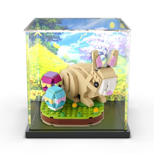 适用乐高40463复活节兔子积木玩具模型拼装亚克力展示盒收纳盒