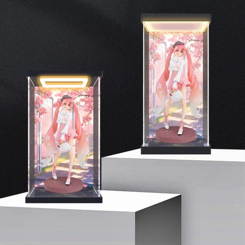 适用良笑 POP UP 初音未来 樱花未来 赏花穿搭防尘罩亚克力收纳盒