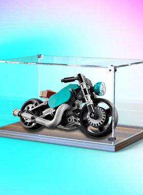 亚克力防尘罩子适用乐高31135 复古摩托车玩具拼装积木木质展示盒