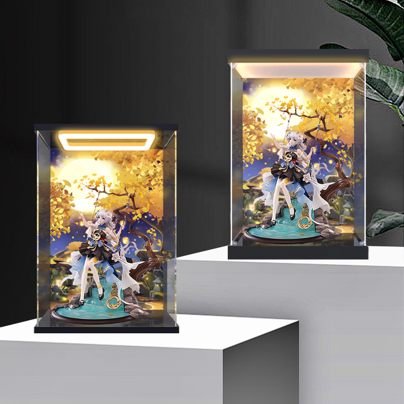 适用朔夜观星·兰夜行歌 手办模型潮玩亚克力带灯光展示盒收纳盒