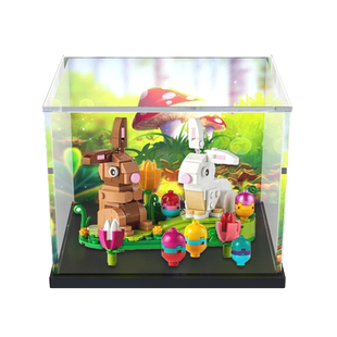 亚克力收纳盒适用乐高积木 40523复活节兔子萌萌兔动物透明展示盒