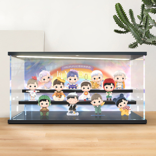 灯光展示盒适用POPMART泡泡玛特 HACIPUPU幻想系列手办亚克力收纳