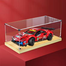 亚克力防尘手办收纳盒适用乐高42125法拉利488GTE木质底展示盒