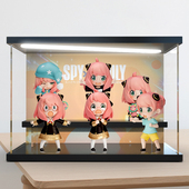 收纳盒泡泡玛特 间谍过家家阿尼亚手办盲盒灯光亚克力展示盒 共鸣