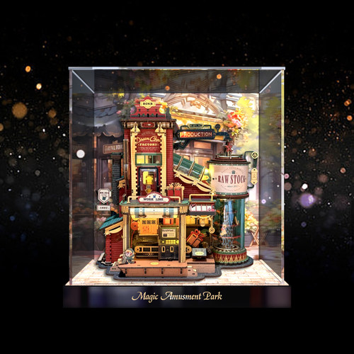 适用若客礼物工厂手工diy拼装摆件亚克力展示盒 收纳盒手办防尘罩