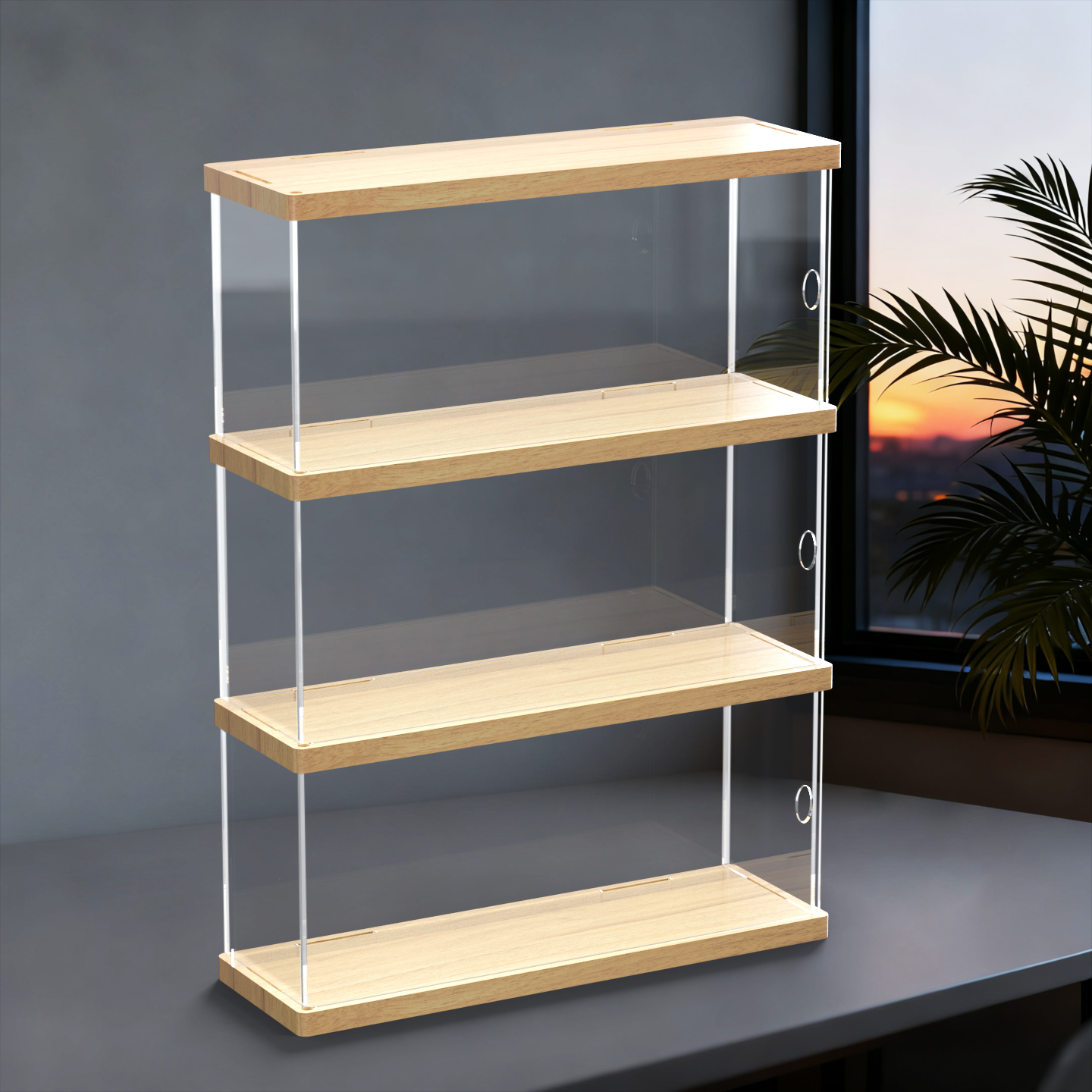 盲盒展示架泡泡玛特手办收纳盒