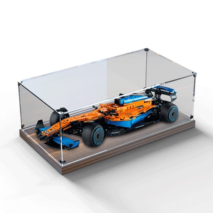 亚克力展示盒木质底 适用乐高42141迈凯伦F1赛车透明盒手办收纳盒