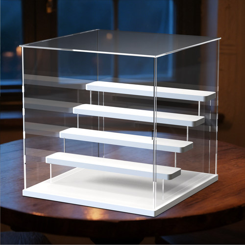 盲盒布鲁可奥特曼手办收纳展示架拼装人偶公仔摆放透明防尘收纳盒