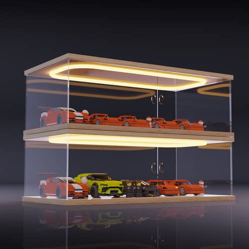 汽车收纳盒1：64风火轮多美卡小汽车模型跑车灯光多可叠加展示架