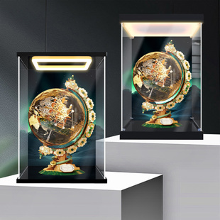 冰鹏适用JAKI佳奇中国积木航行者破晓地球仪摆件模型亚克力收纳盒