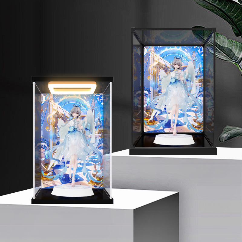 透明防尘收纳盒适用洛天依 雪天使擎苍工作室手办亚克力展示盒