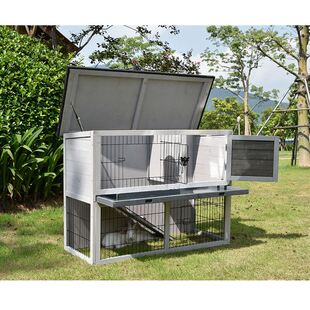 户外木质双层兔笼鸡笼宠物屋房子加粗网铁网防雨晒腐庭院阳台包邮