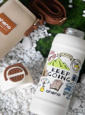 恩尼诺A326保温杯儿童款316L钢男女童吸嘴直饮大容量600ml带杯套