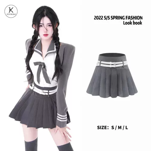 Осенняя приталенная юбка в складку, в корейском стиле, высокая талия, плиссированная юбка