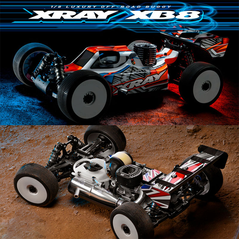 XRAY XB8 2022 1/8油动引擎越野车竞赛级燃油遥控车车架KIT包邮