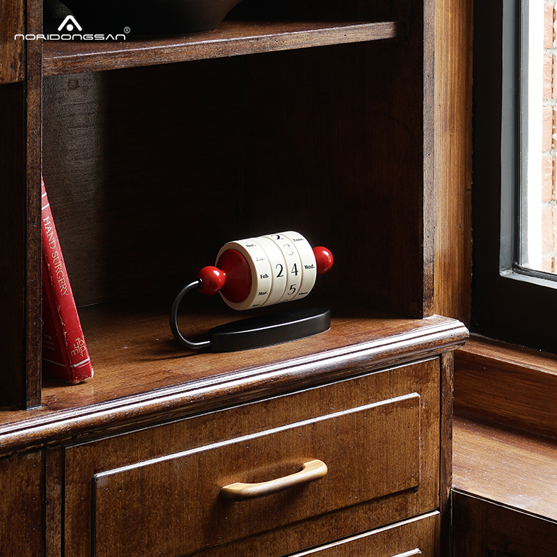 NORI轻奢复古桌面转轮日历摆件家居客厅酒柜装饰高档大气饰品