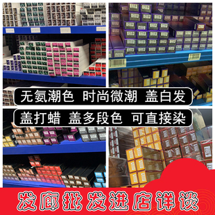 无需褪色单支染膏发廊专用潮色盖白发理发店新款紫蓝灰流行冷色系