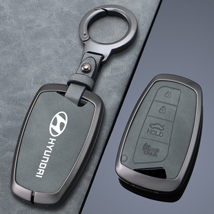 现代新胜达IX45格越钥匙套雅科仕格锐雅尊遥控金属壳捷恩斯皮包扣