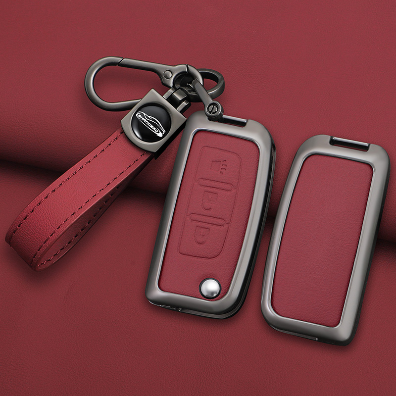 五十铃KV100/M100/M600钥匙套庆铃T17皮卡遥控金属保护壳皮革包扣