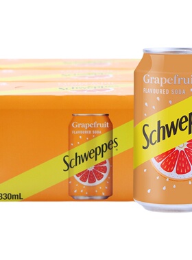 港澳Schweppes进口玉泉西柚味汽水330ml*24罐进口饮料港版整箱
