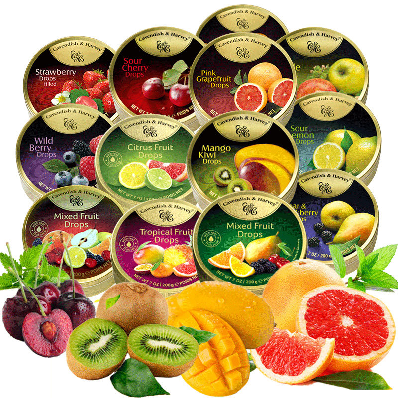 德国进口嘉云糖混合水果味铁盒嘉云水果糖薄荷硬糖果女礼盒高颜值