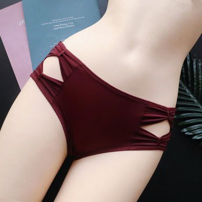 无痕内裤女冰丝不夹臀纯棉抗菌裆瑜伽女生中腰性感镂空夏季薄短裤