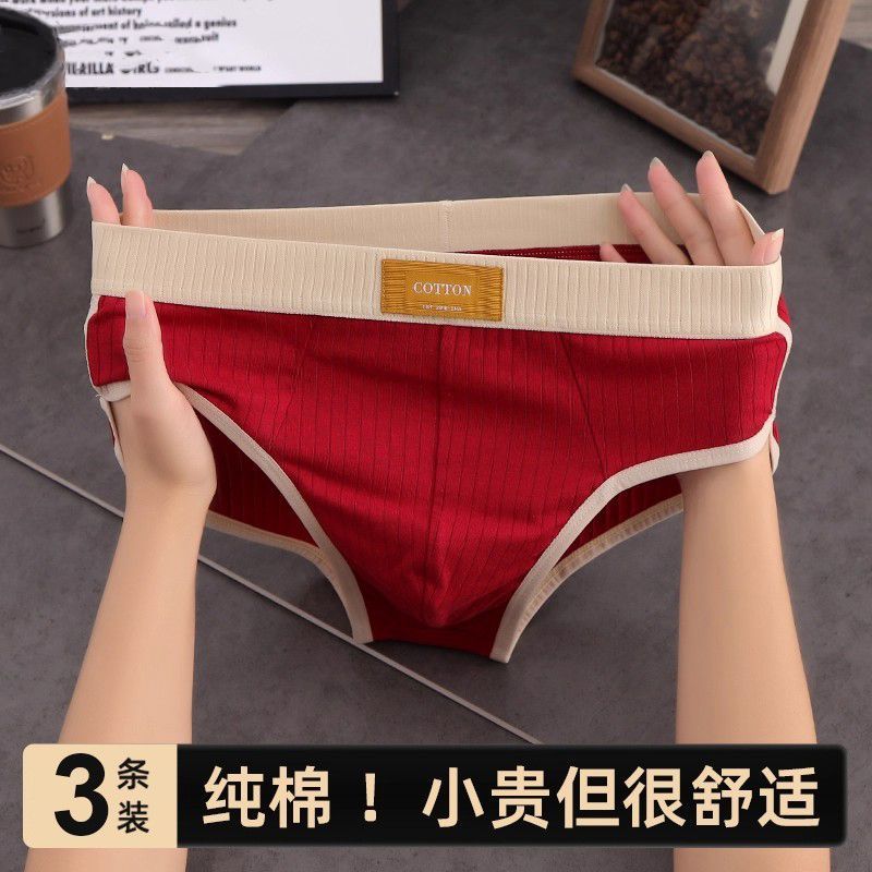 男士纯棉三角内裤男生本