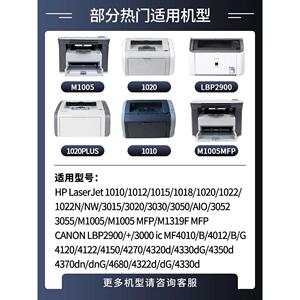 倍方适用惠普m1005硒鼓hp12a易加粉Q2612A佳能lbp2900 HP1010 hp1
