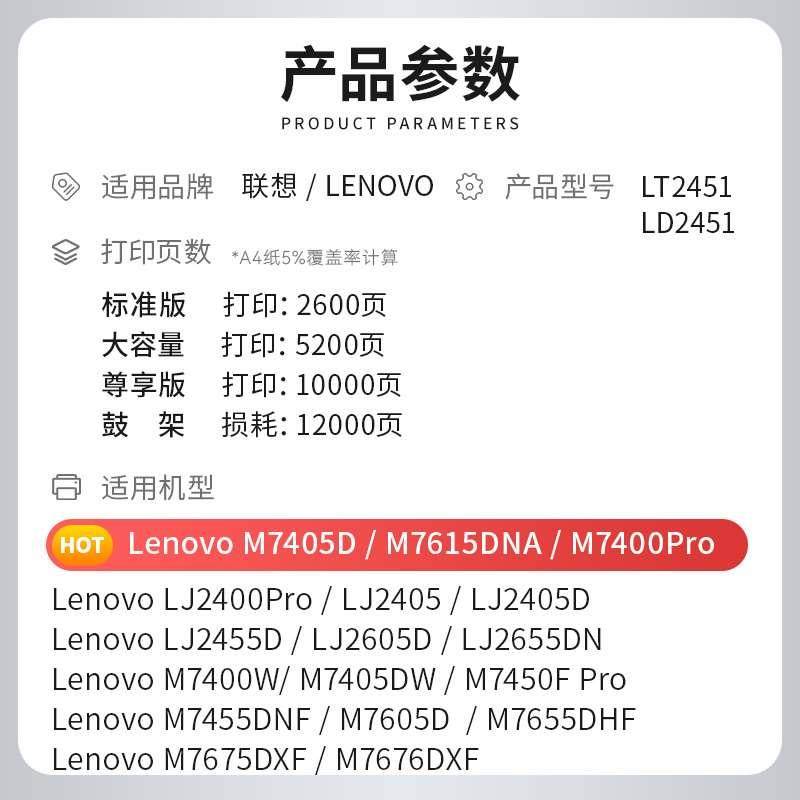 适用联想M7615DNA硒鼓m7615dna打印机粉盒易加粉墨盒鼓架晒鼓一体