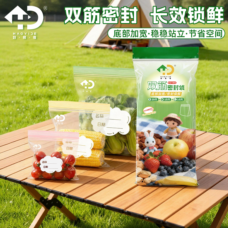 好易得密封保鲜袋食品级袋装家用便携分装收纳加厚密封袋锁鲜耐用,餐饮具,保鲜袋,淘宝优惠券,粉丝福利购,淘宝优惠卷