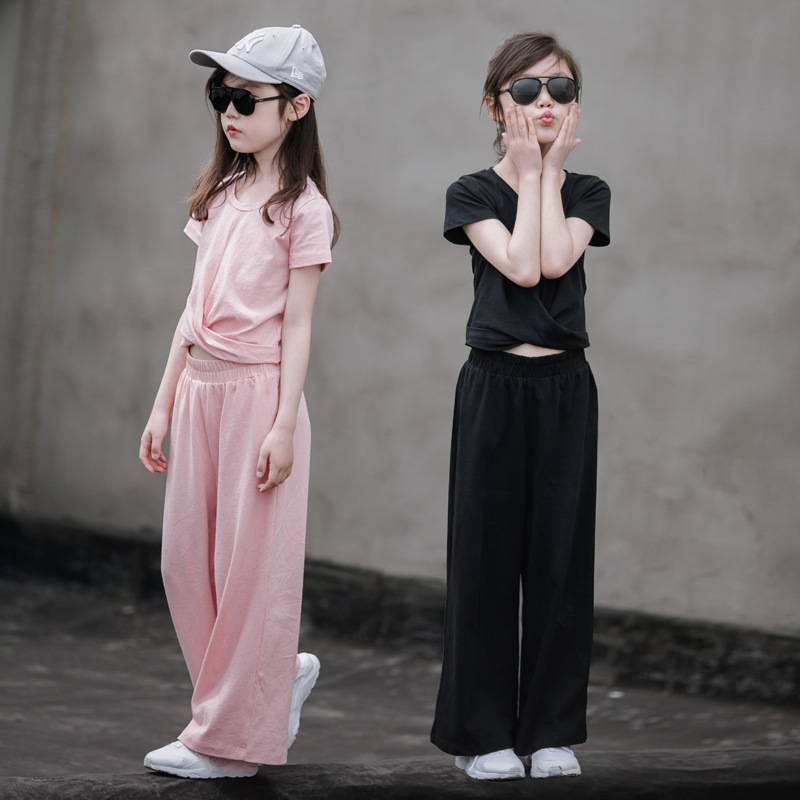 韩国女童休闲运动套装2025新款中大童夏季时髦网红儿童洋气两件套