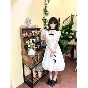 宽松短裙 甜美可爱少女设计感小众蝴蝶结绑带连衣裙小个子夏日新款