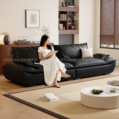 意式极简沙发客厅2025新款现代风帆船沙发小户型三人位真皮沙发