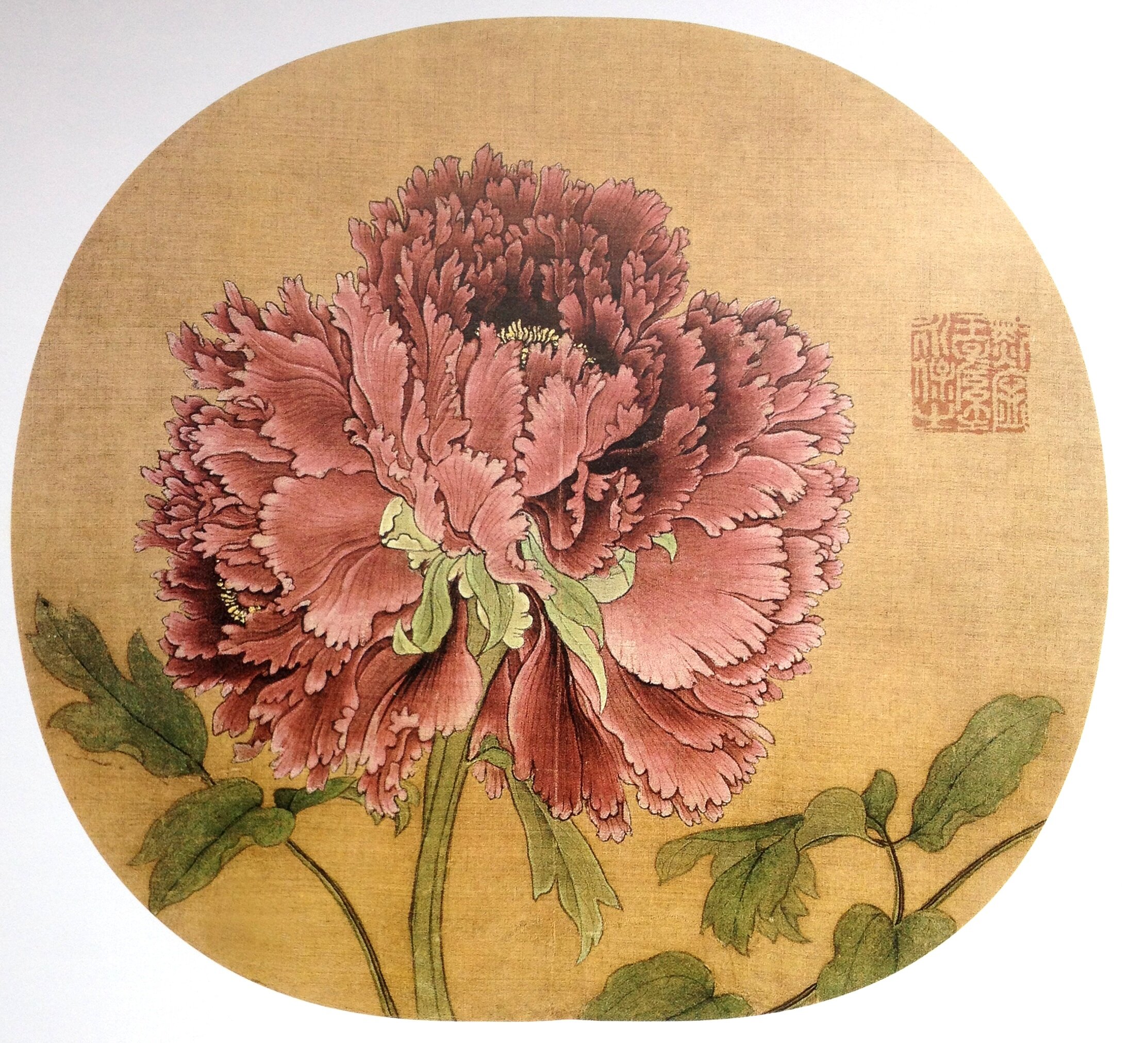 工笔画底稿宋佚名牡丹图白描打印稿毛笔勾线宣纸稿27# 有步骤图
