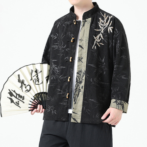 2025新中式风夹克刺绣外套复古中式唐装男A087-1-JK767  P125图片