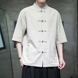 2025新中式棉麻铜扣五分袖衬衫提花面料古装衬衣A087-1-YM721-P65,男装T恤,电商A087-1,电商基地 2025新中式棉麻铜扣五分袖衬衫提花面料古装衬衣A087-1-YM721-P65,男装T恤,电商A087-1,电商基地