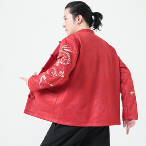 2025新中式风夹克刺绣外套复古中式唐装男A087-1-JK766  P125图片