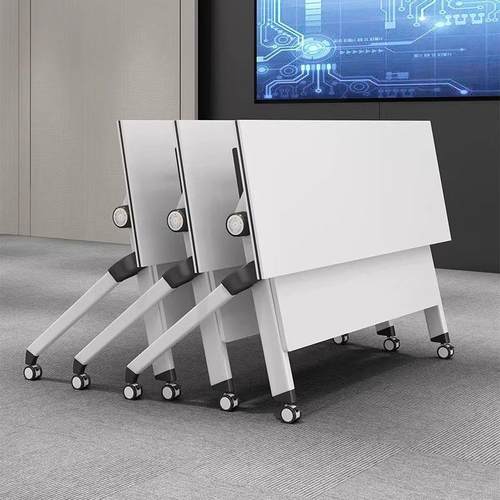 多功能折叠培训会议桌长条可移动组合培训桌带轮办公桌学生课桌
