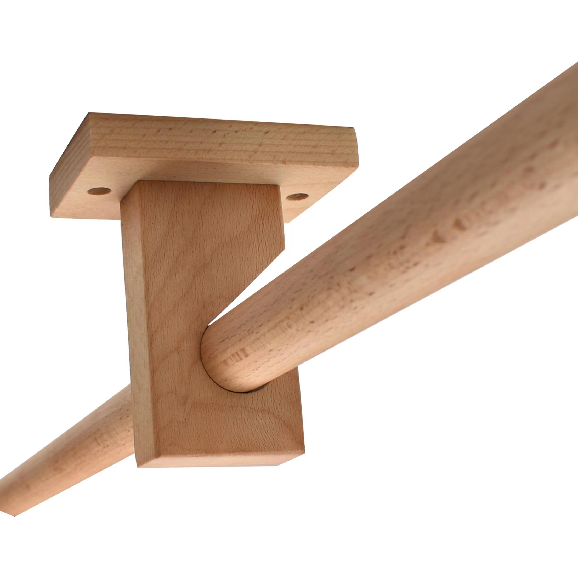 北欧现代简约日式原木风实木窗帘杆顶装侧装打孔式卧室民宿门帘杆