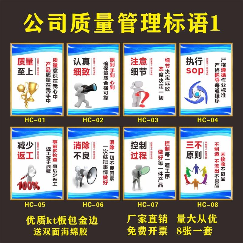 工厂车间安全品质7S管理标识牌质量海报企业文化励志设备维护标牌