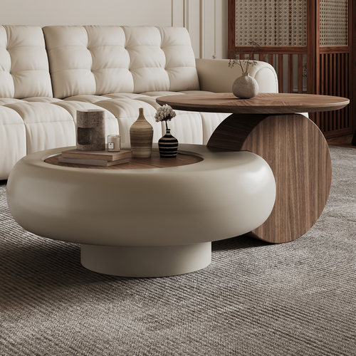 奥古斯特创意大小圆升降茶几