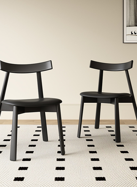 法式轻奢实木餐椅家用客厅新款化妆椅子现代简约意式吃饭靠背皮椅