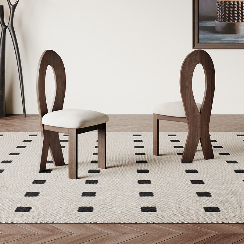 实木餐椅家用餐厅广东佛山2025新款高端靠背人鱼椅中古实木复古椅