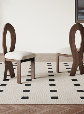 实木餐椅家用餐厅广东佛山2025新款高端靠背人鱼椅中古实木复古椅