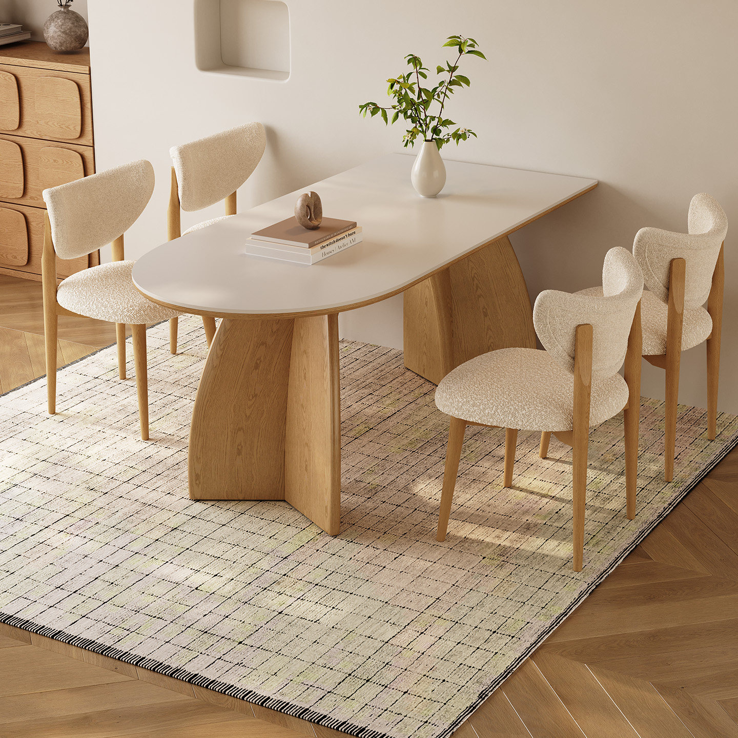 奥古斯特玛奇朵半圆原木风餐桌