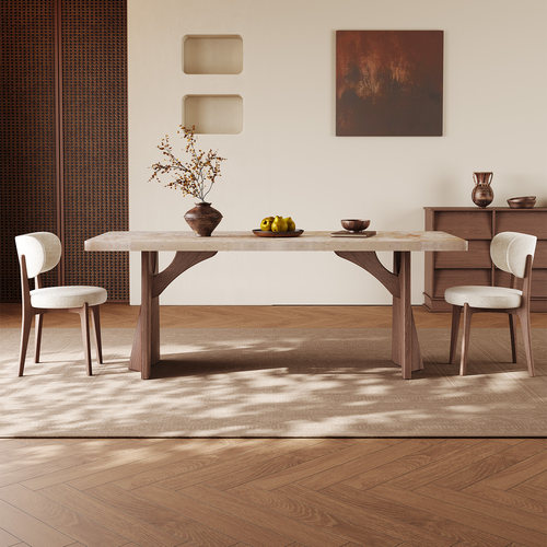 奥古斯特下挂加厚莫奈岩板餐桌