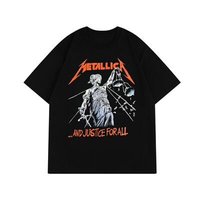 cortis新男团赵雨凡JAMES同款Metallica乐队印花时尚外穿短袖t恤