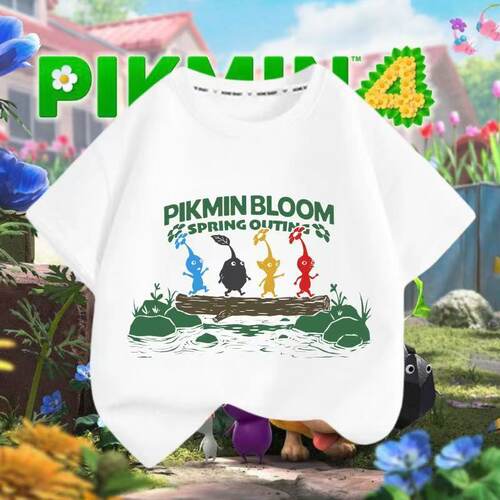 夏季新款皮克敏PIKMIN4游戏周边短袖男女童可爱百搭休闲T恤衣服